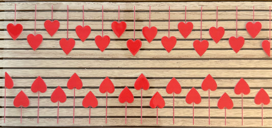 Red Hears on a String - Wrap