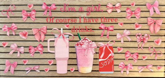 Girly Three Drinks - Wrap
