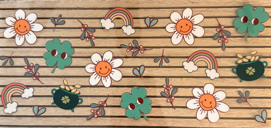 Retro Clovers and Daisies - Wrap