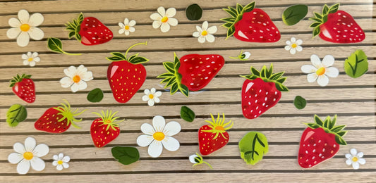 Strawberries w/White Daisy - Wrap