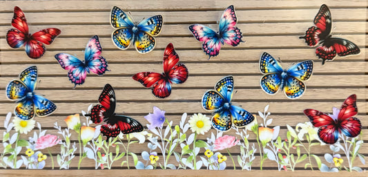 Butterflies with Floral Trim - Wrap