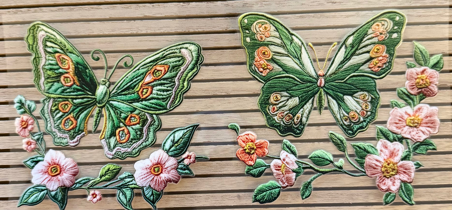 Butterfly (Green Embroidery) - Wrap