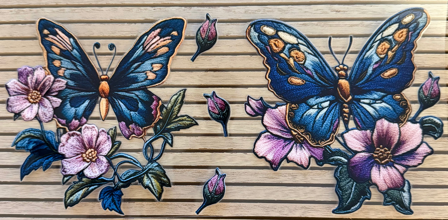 Butterfly (Blue/Purple Embroidery) - Wrap