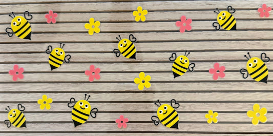 Cute Bee w/ Pink & Yellow Flowers - Wrap