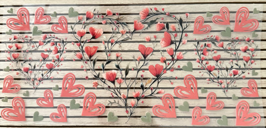 Coral Heart Floral - Wrap