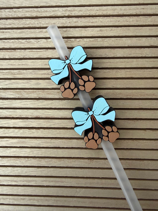 Paw Print Cherries - 3d Straw Topper
