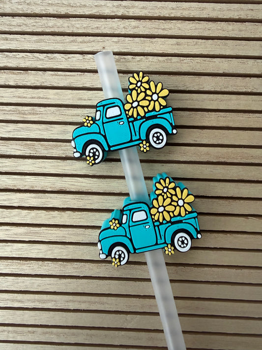 Truck of Flowers - 3d Straw Topper
