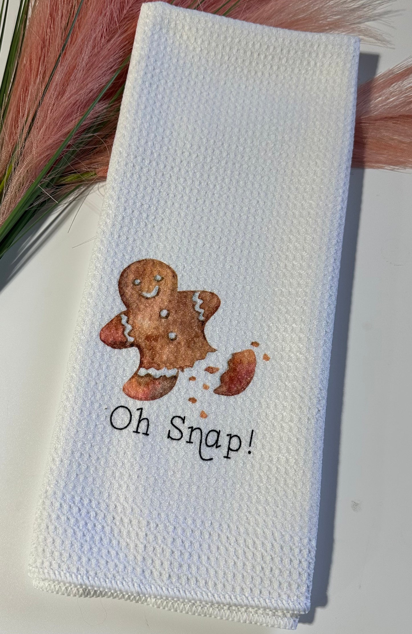 Gingerbread "Oh Snap!" - Hand towel