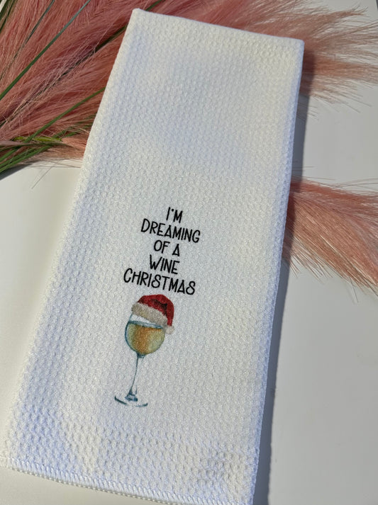 Wine Christmas - Hand towel