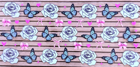 Roses & Butterflies (Blue) - Wrap
