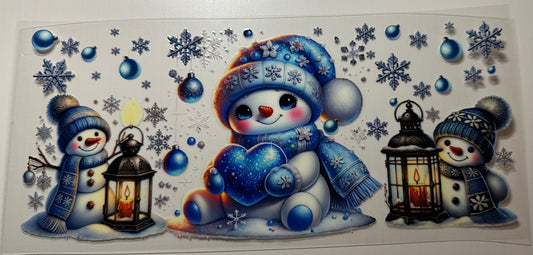 Winter (Blue Snowmen w/ Lanterns) - Wrap