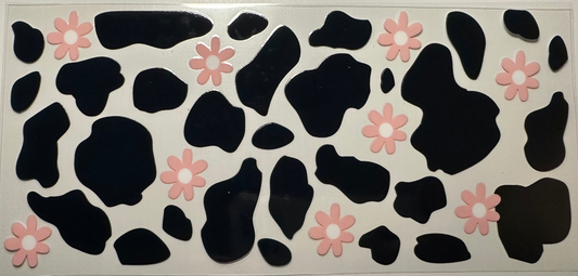 Cow Print w/ Pink Flowers - Wrap