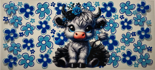 Cow w/ Blue Flowers - Wrap