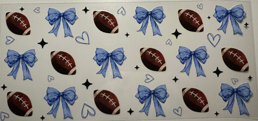 Football Blue Bows - Wrap