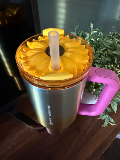 40oz Sunflower - 3d Straw Topper