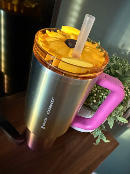 40oz Sunflower - 3d Straw Topper