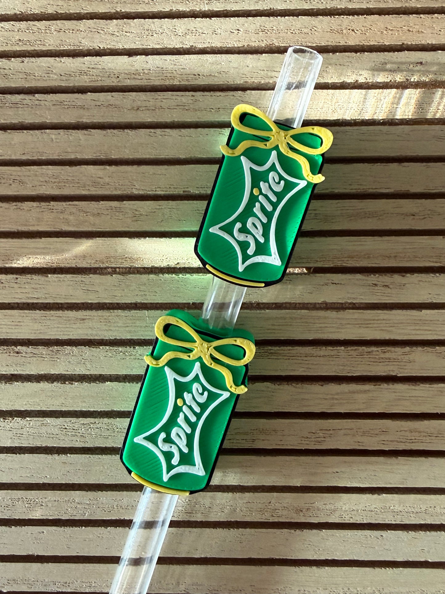 Lemon Lime w/a Bow - 3d Straw Topper