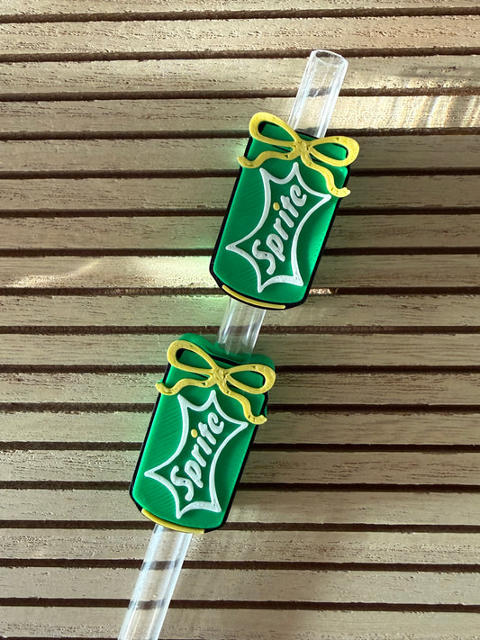 Lemon Lime w/a Bow - 3d Straw Topper