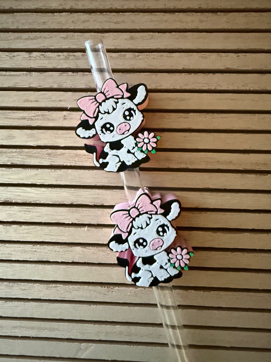 Spring Cow - 3d Straw Topper