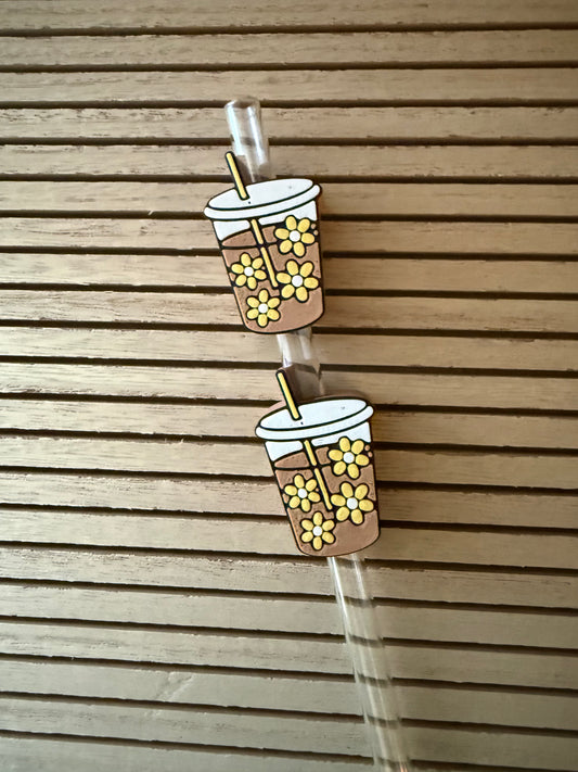 Spring Daisy Coffee - 3d Straw Topper