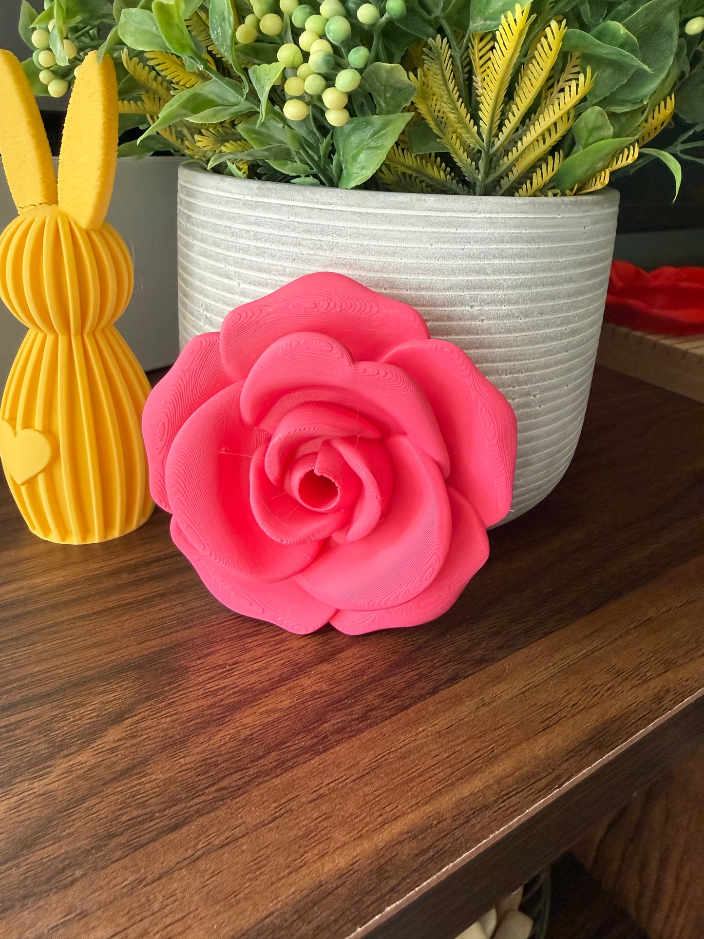 Single Rose Full Top - 3d Straw Topper