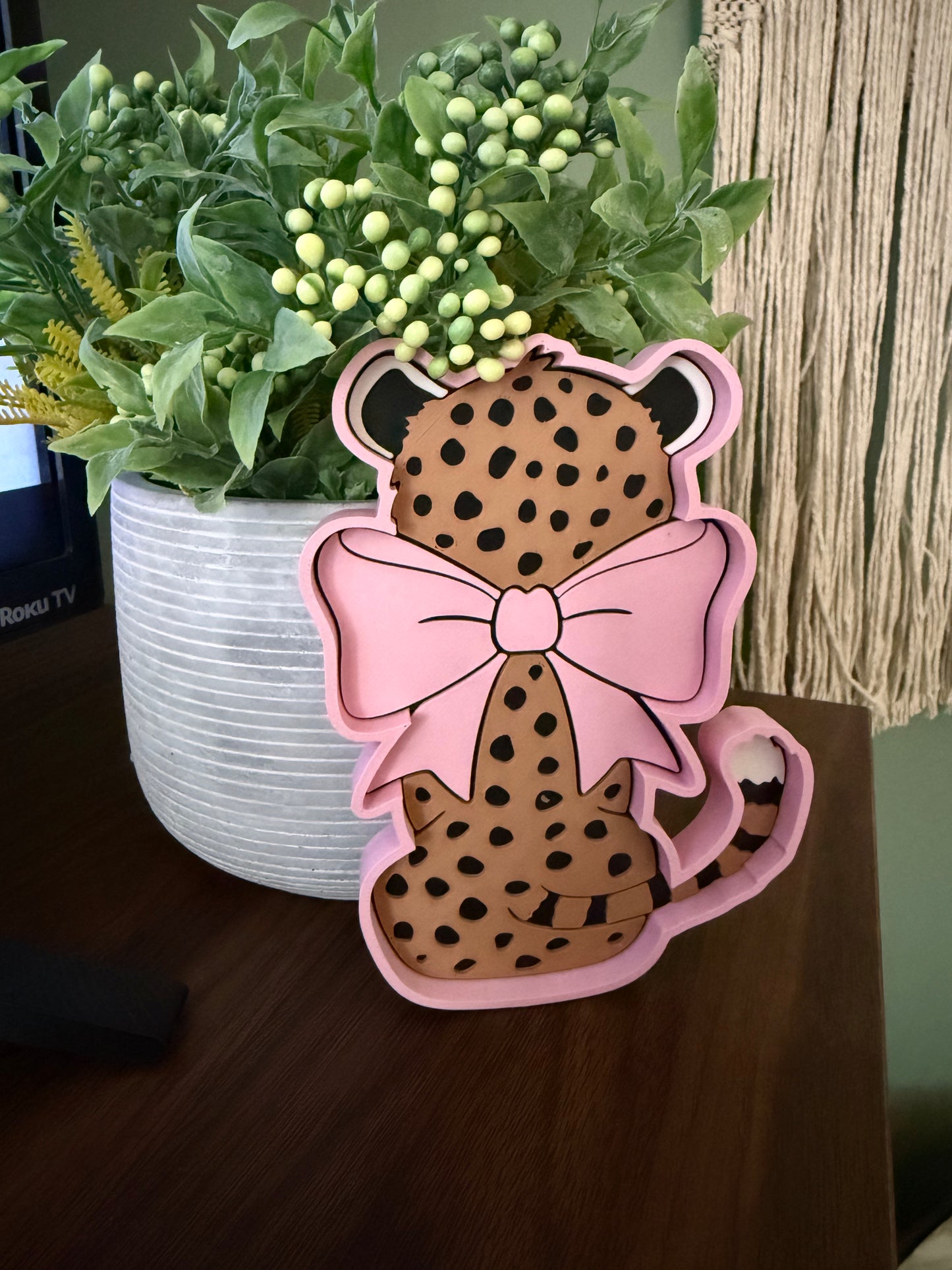 Cheetah w/Bow - Trinket Tray