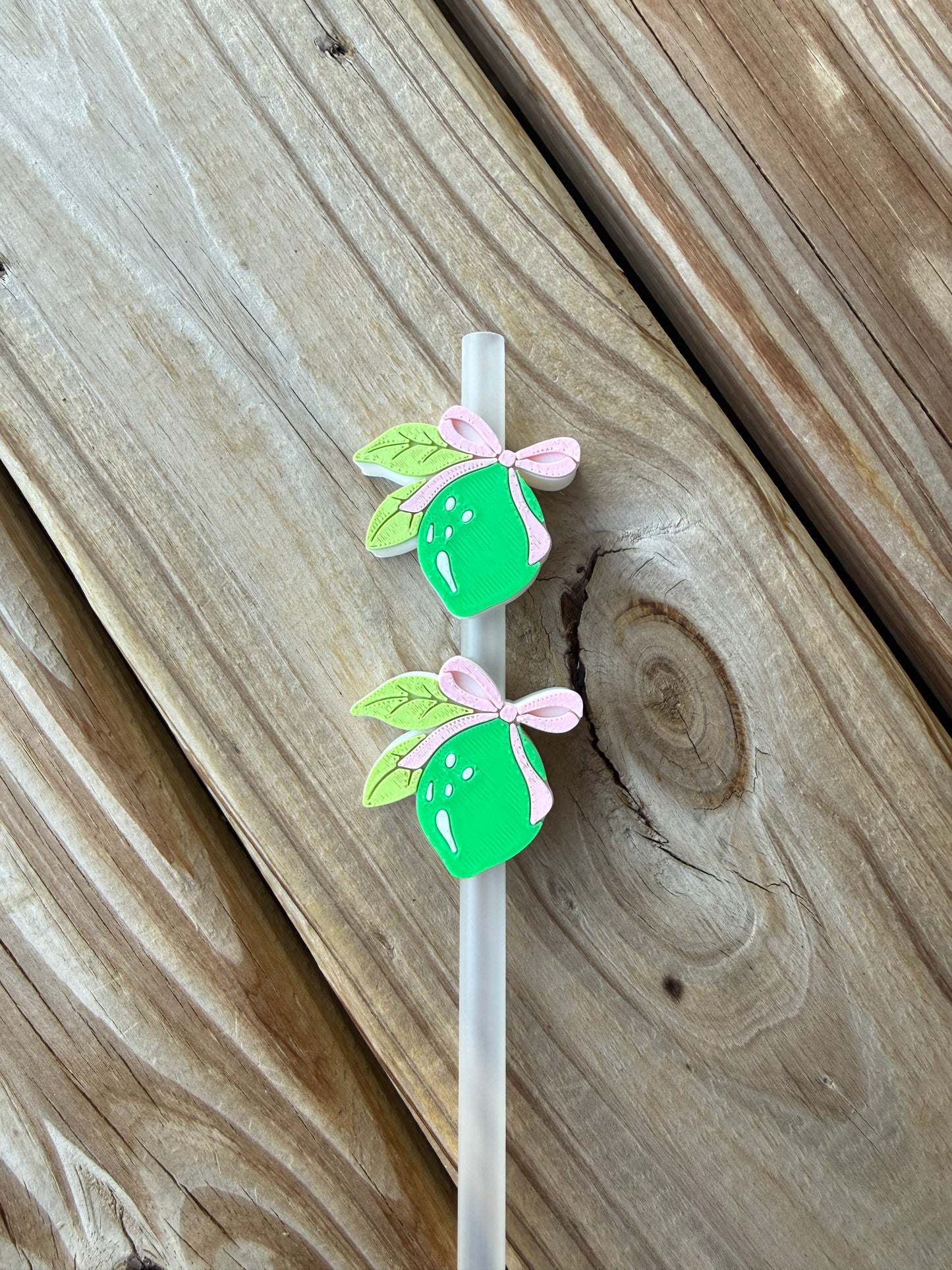 Coquette Lime/Lemon  - 3d Straw Topper
