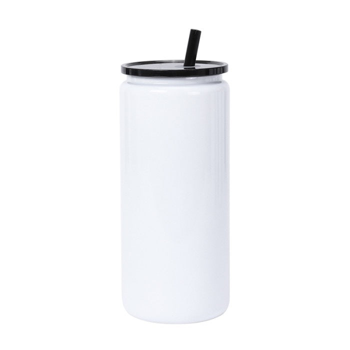 16oz - White Glossy Stainless Steel Can