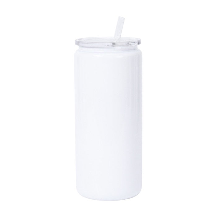 16oz - White Glossy Stainless Steel Can