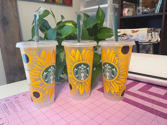 24 oz- Cold Cup - Boho Sunflower