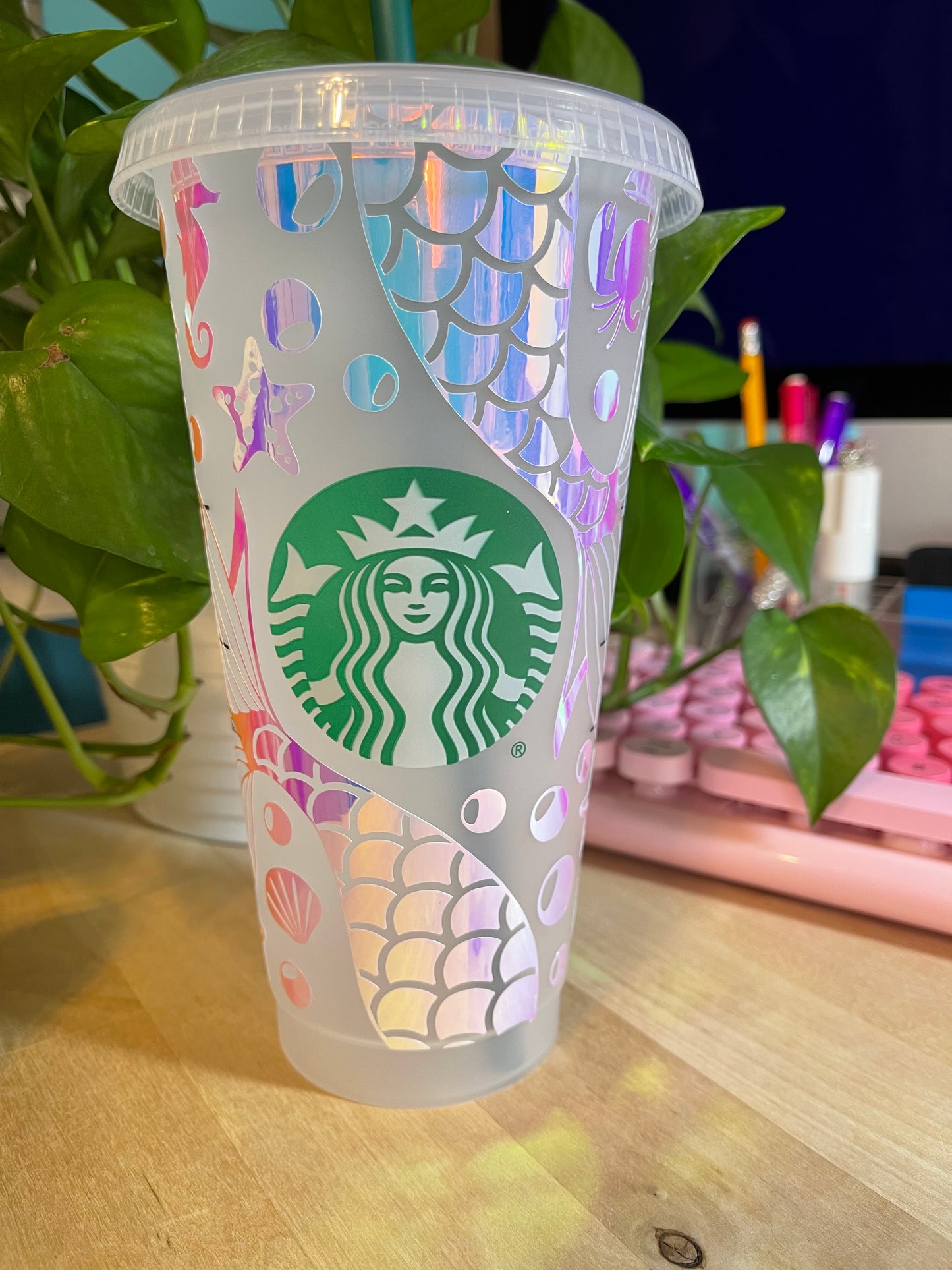 24 oz- Cold Cup - Opal Mermaid