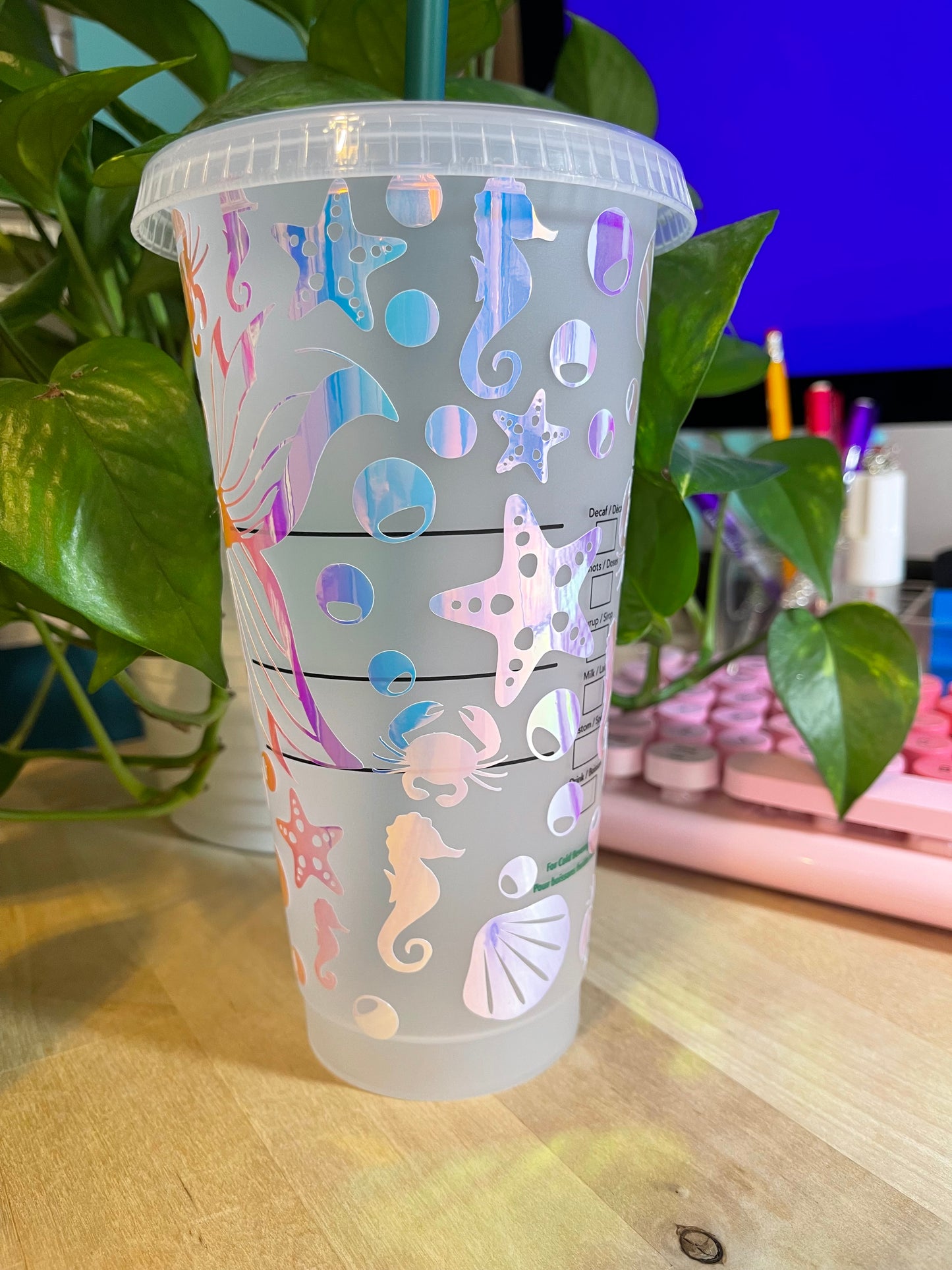 24 oz- Cold Cup - Opal Mermaid